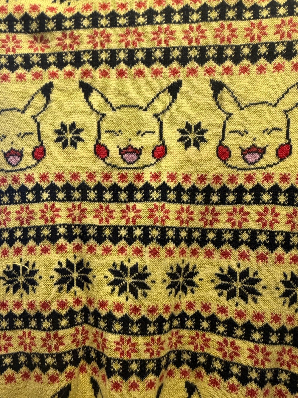 Boys Pokemon Yellow Pikachu Fair Isle Crewneck Sweater